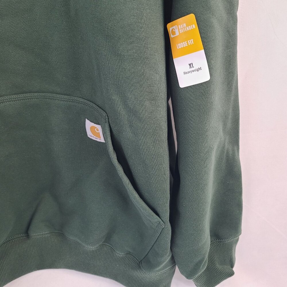 Carhartt Rain Defender Loose Fit Heavyweight Quarter-Zip Sweatshirt Green Sz XL - Picture 3 of 8